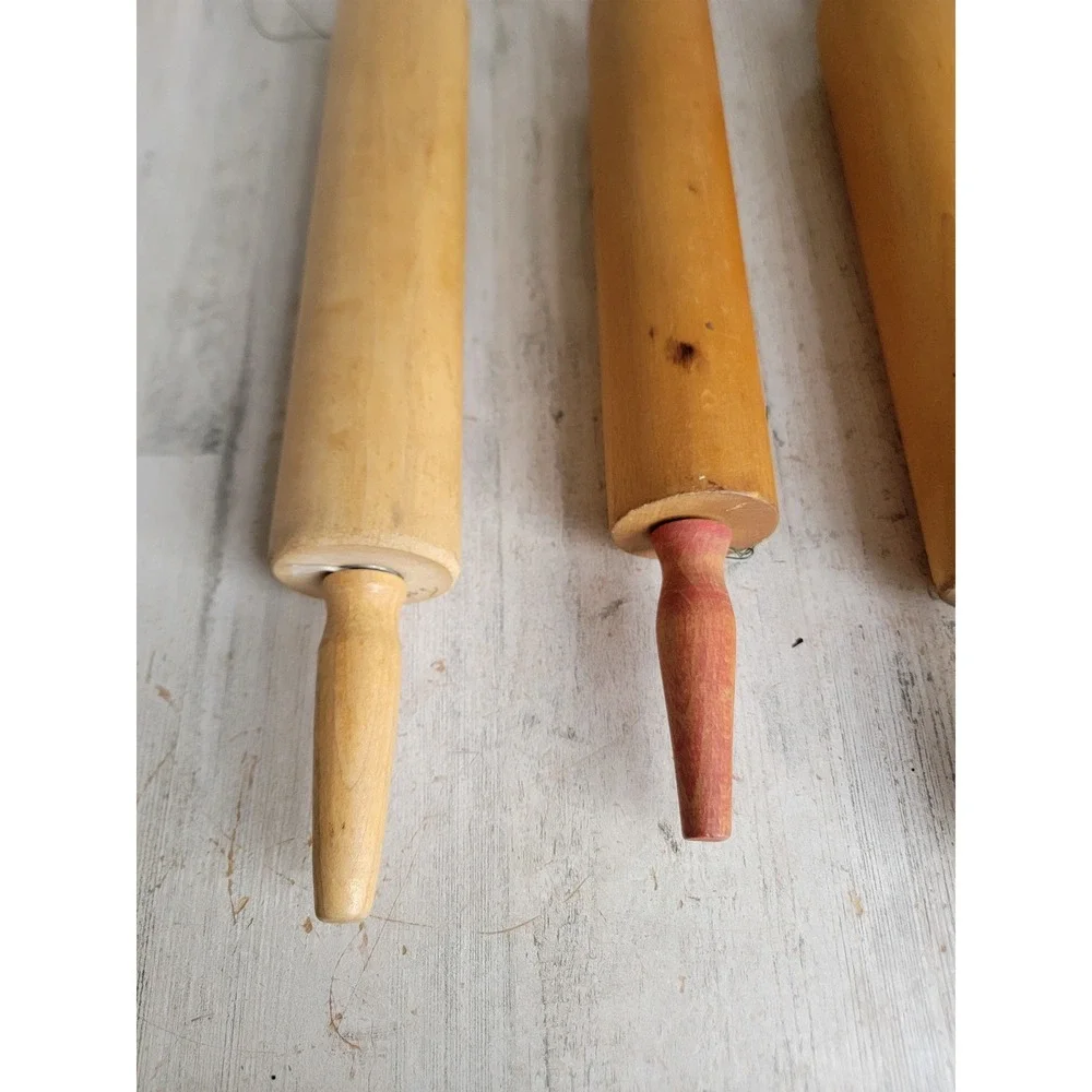 Vintage baking‎ wooden rolling pin accessory kitchen set home decor